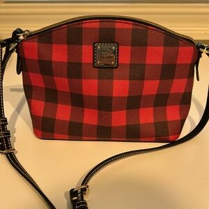 Rooney & Bourke red and black plaid bag